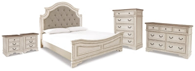 Realyn King Panel Bed, Dresser, Chest and 2 Nightstands