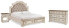 Realyn King Storage Bed, Dresser and Nightstand