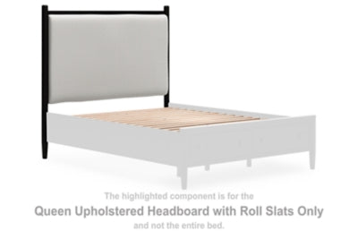 Portdown Queen Upholstered Headboard with Roll Slats