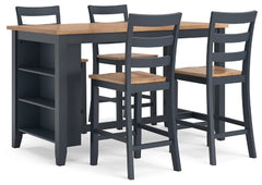 Gesthaven Counter Height Dining Table and 4 Barstools