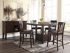 Haddigan Counter Height Dining Table, 4 Barstools and Server