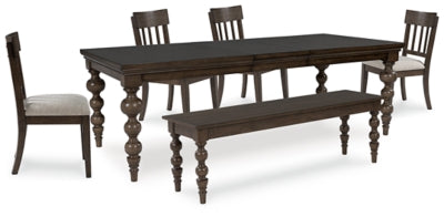 Veramond Dining Table, 4 Chairs and Bench