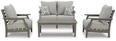 4-Piece Outdoor Loveseat Conversation Set