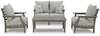 4-Piece Outdoor Loveseat Conversation Set