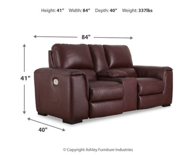 Alessandro Power Reclining Loveseat with Console
